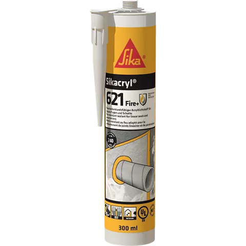 Sikacryl-621 Fire+ feuerwiderstandsfähiger, aufschäumender, phthalatfreier Acryldichtstoff. Kartusche 310ml weiß