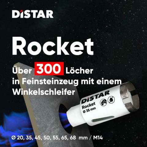 Distar Diamantbohrer Rocket M14 für 300 Löcher+ in Feinsteinzeug