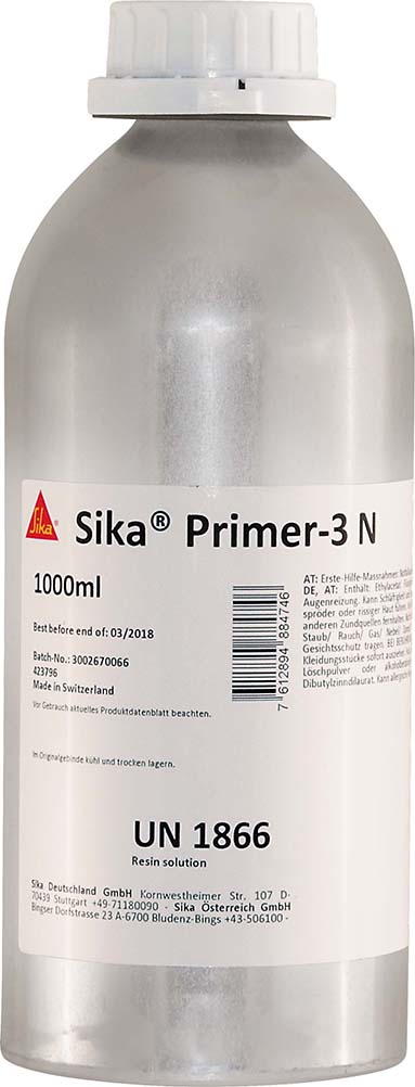 Sika Primer 3 N 1-K Universal Reaktionsprimer Auf mattfeuchten und trockenen, porigen, saugenden Baustoffen sowie auf Metallen.