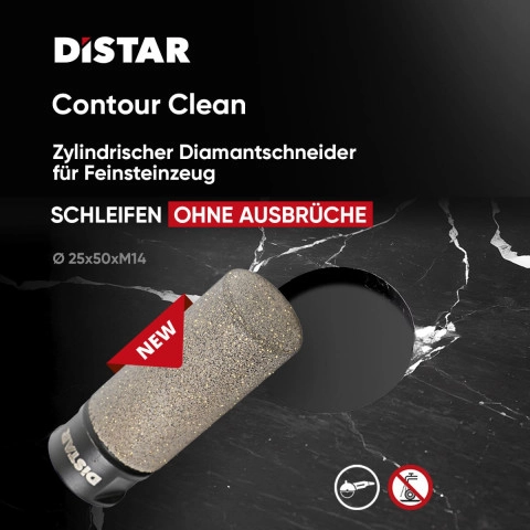 Distar Diamantschleifer Fräser GF-V 25x50xM14 Contour Clean